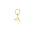 Whale Tail Gold Single Hoop Charm