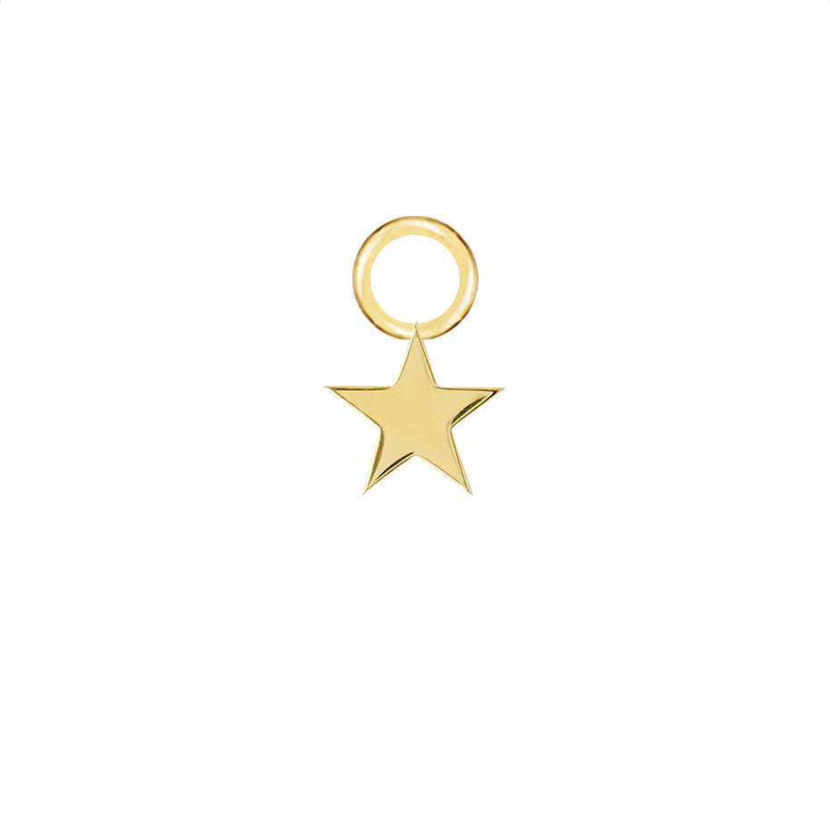 Star Gold Single Hoop Charm
