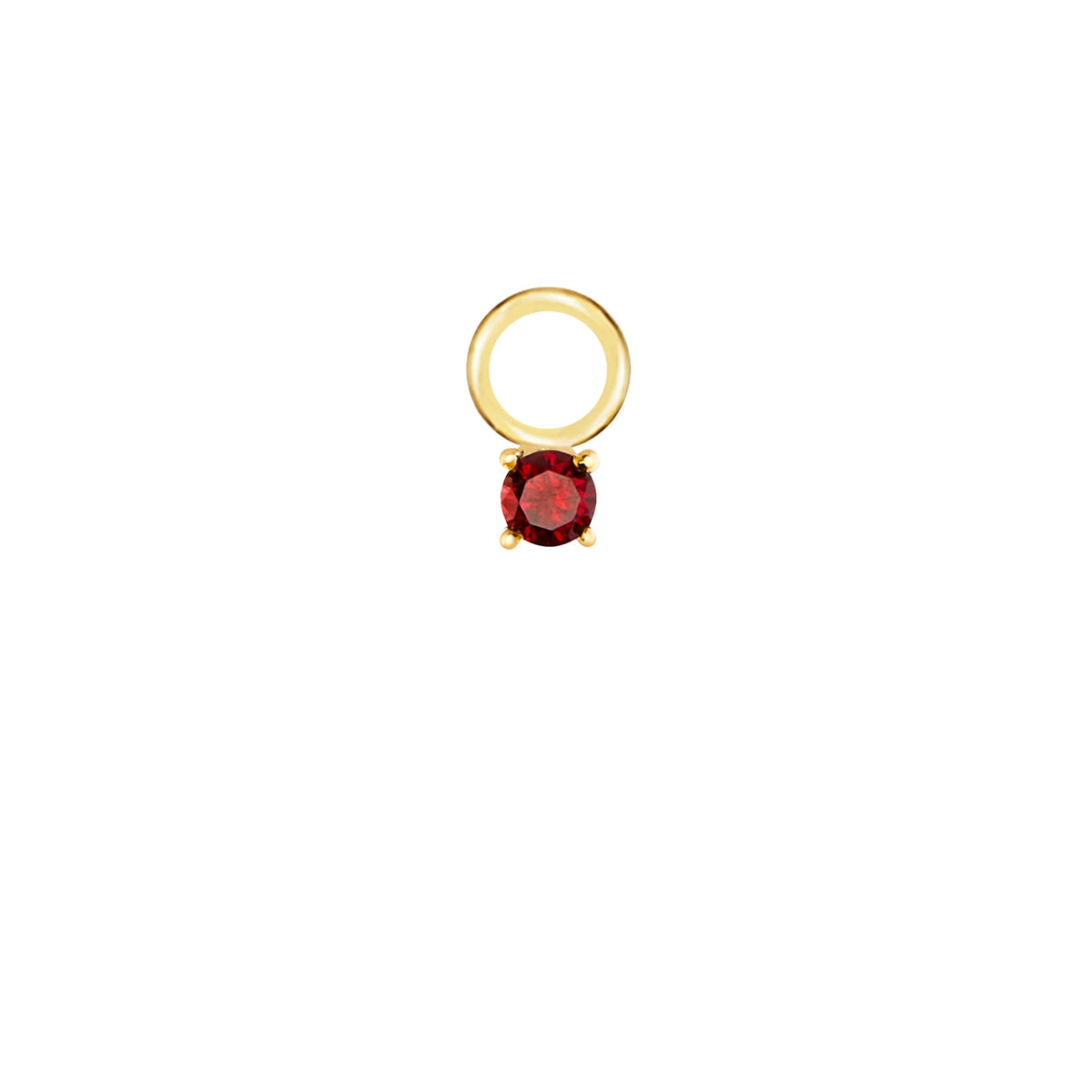 Birthstone Gold Single Hoop Charm