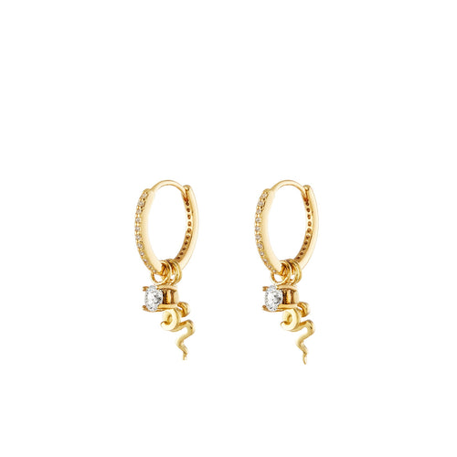 Cat Paw Gold Single Hoop Charm