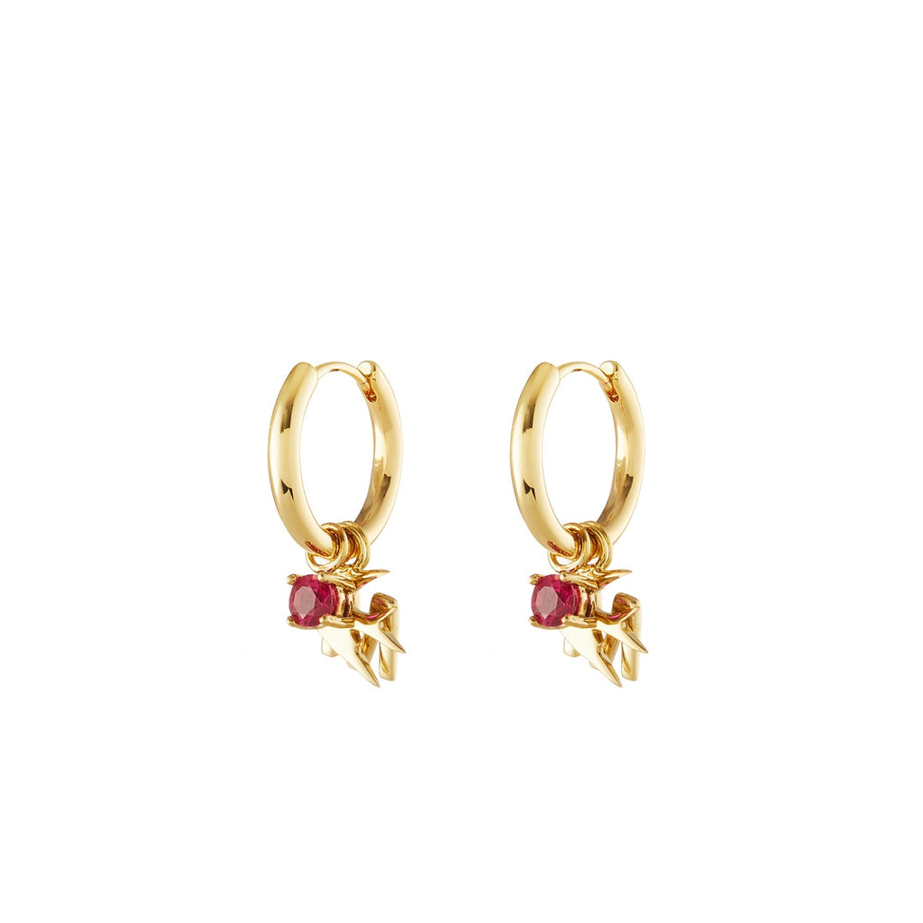 Apple Gold Single Hoop Charm