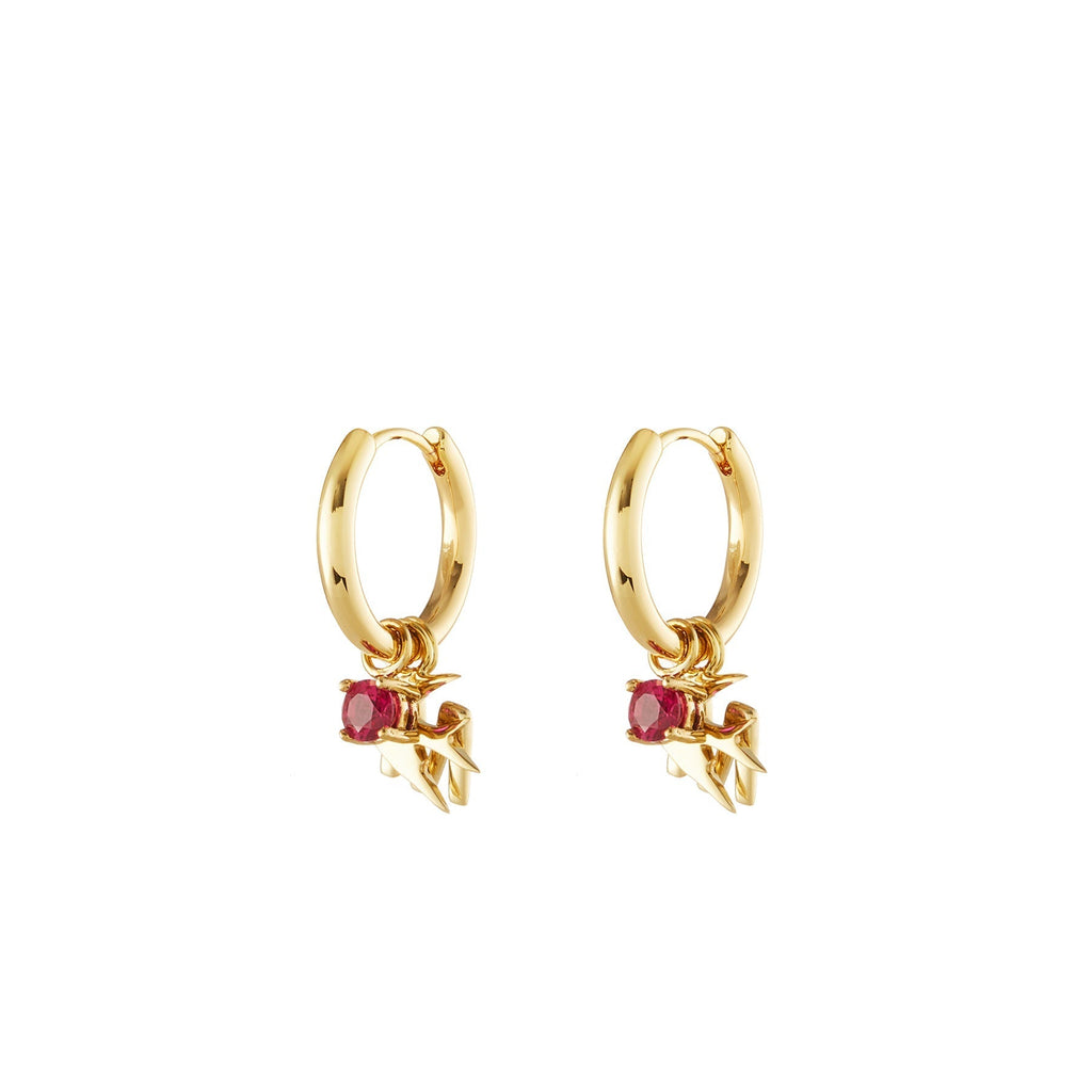 Butterfly Gold Single Hoop Charm