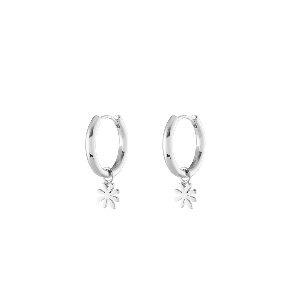 Aquarius Silver Single Hoop Charm