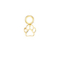 Dog Paw Gold Single Hoop Charm