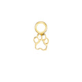 Cat Paw Gold Single Hoop Charm