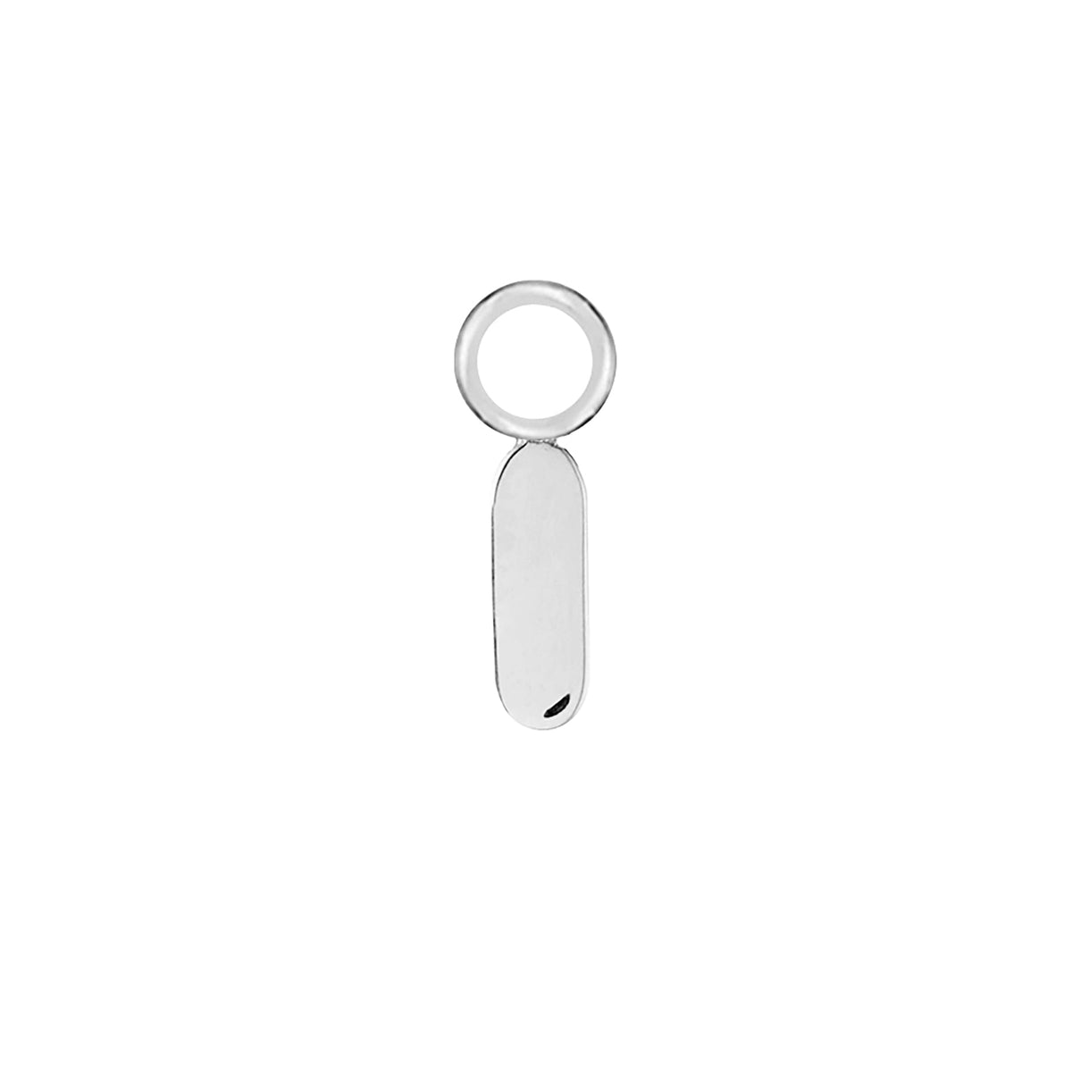 Engravable Bar Silver Single Hoop Charm