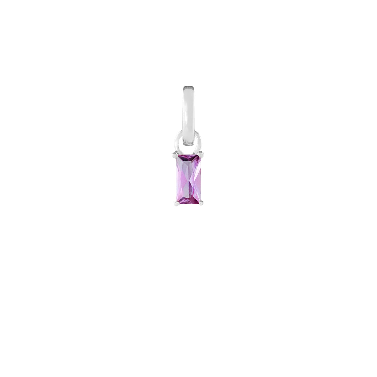 February Silver Clip Charm