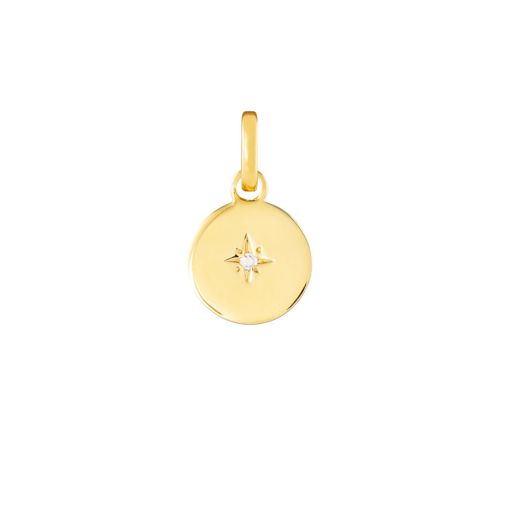 Birthstone Disk Gold Plated Clip Charm
