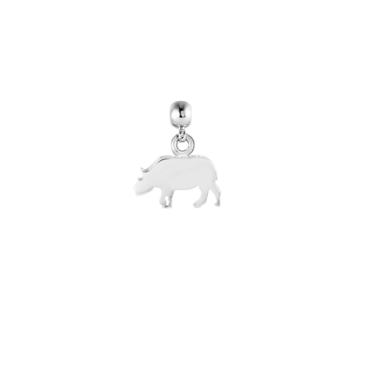 Rhino Silver Charm