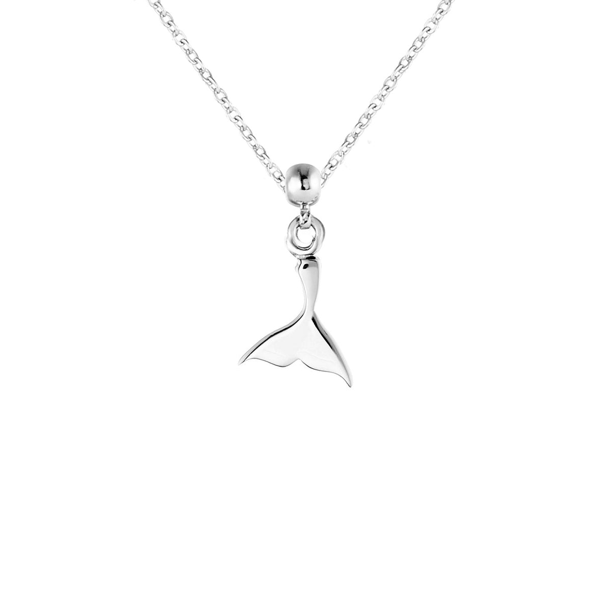 Whale Tail Silver Charm