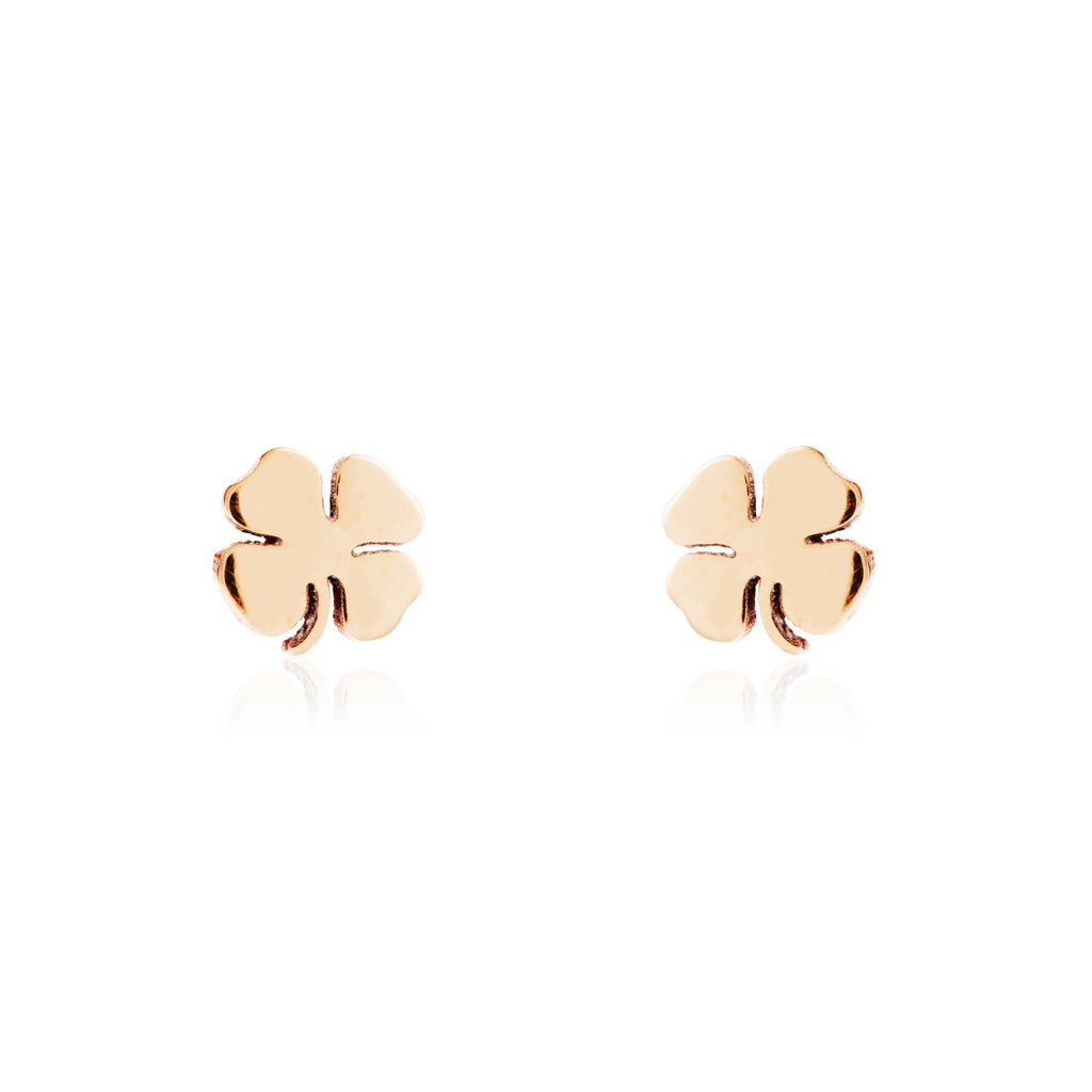 Tiny Four Leaf Clover Studs