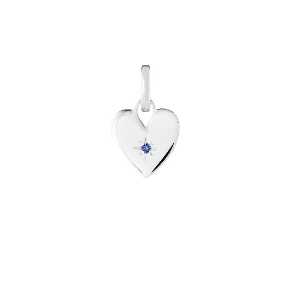 Birthstone Heart Silver Clip Charm Paperclip Necklace