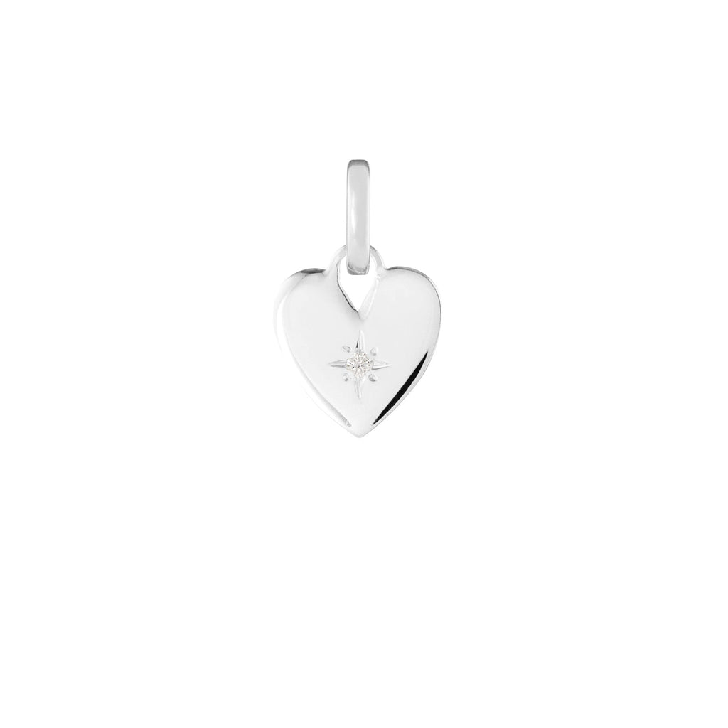 Birthstone Heart Silver Clip Charm Paperclip Necklace