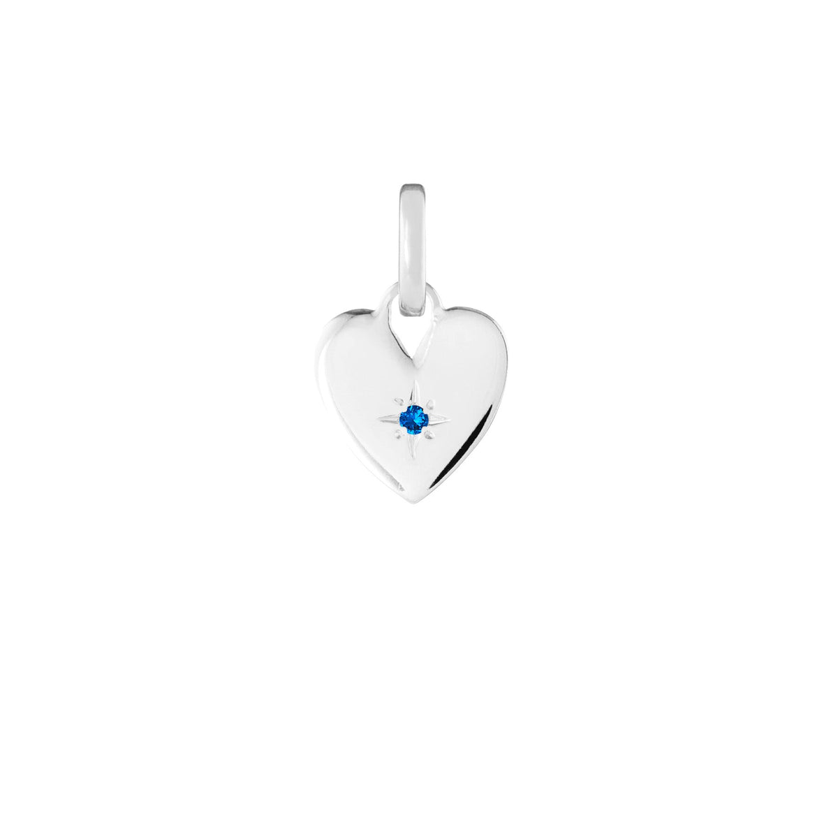 Birthstone Heart Silver Clip Charm Paperclip Necklace