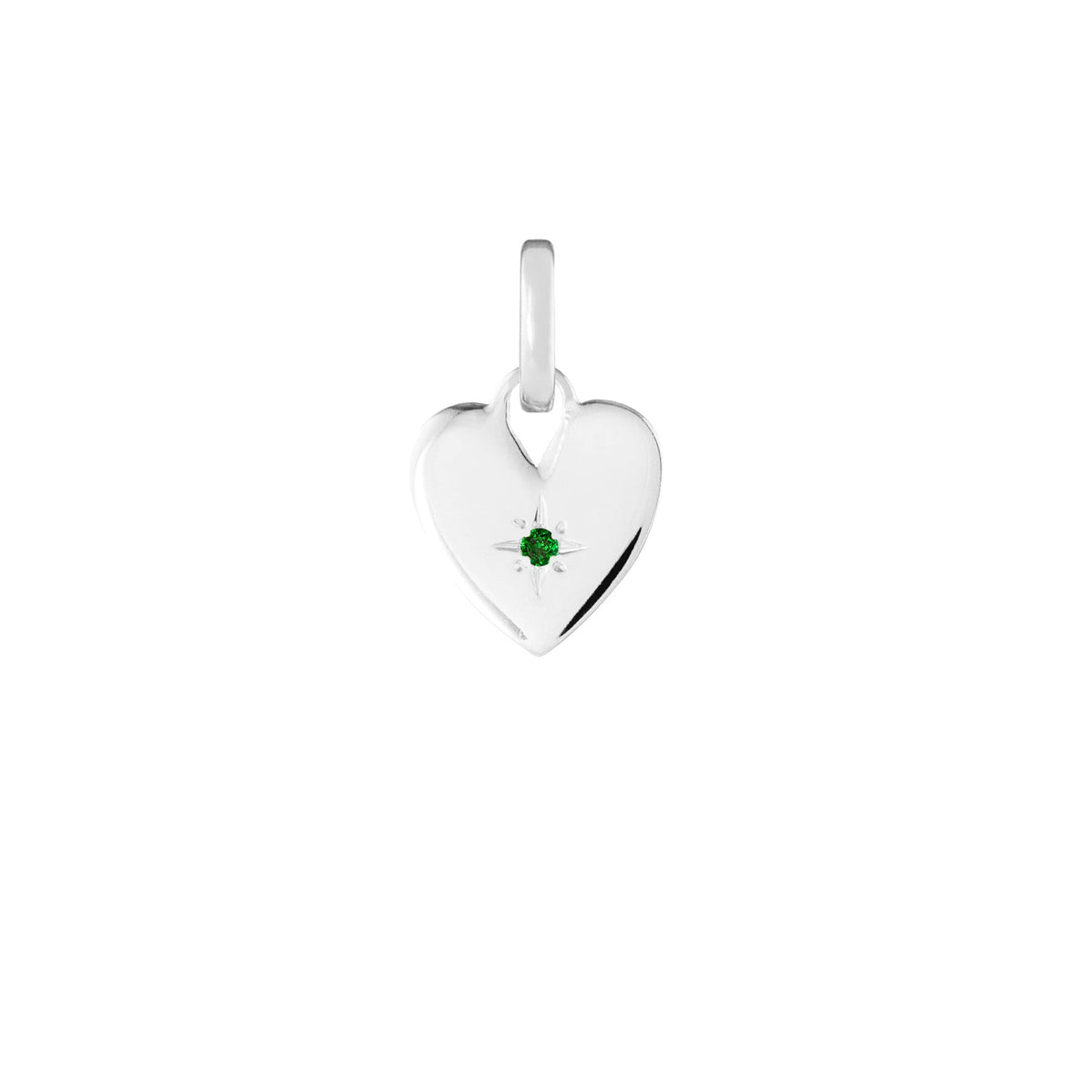 Birthstone Heart Silver Clip Charm Paperclip Necklace