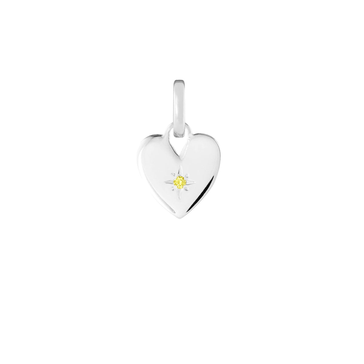Birthstone Heart Silver Clip Charm Paperclip Necklace