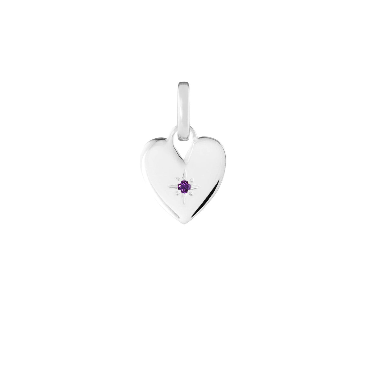 Birthstone Heart Silver Clip Charm Paperclip Necklace