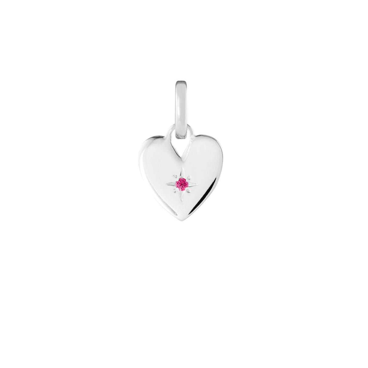 Birthstone Heart Silver Clip Charm Paperclip Necklace