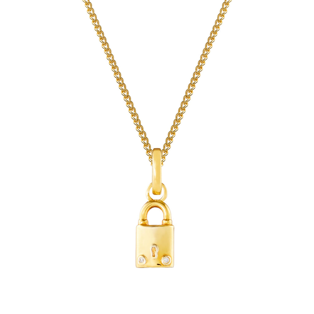 Lock Gold Plated Clip Charm