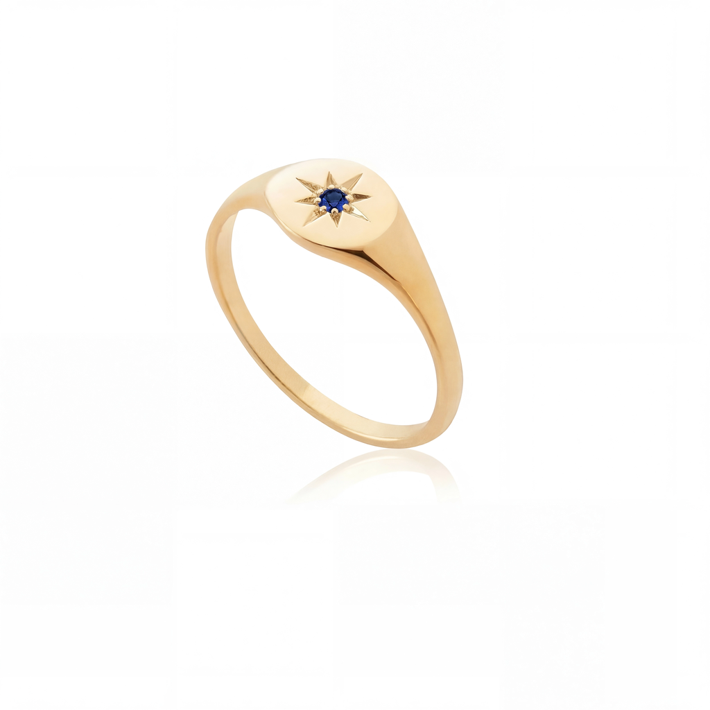 Mini Birthstone Signet Ring