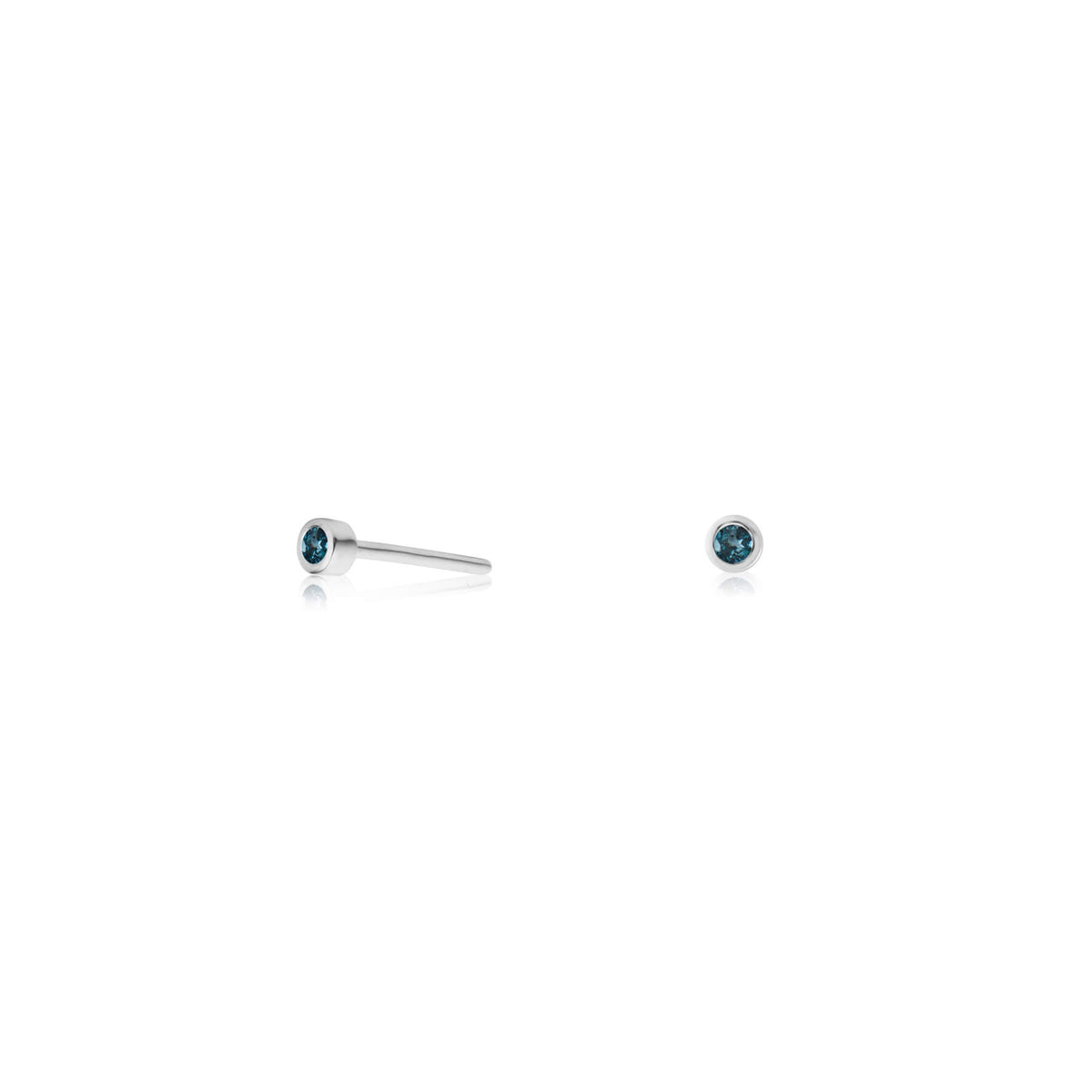 Zia Midnight Silver Studs