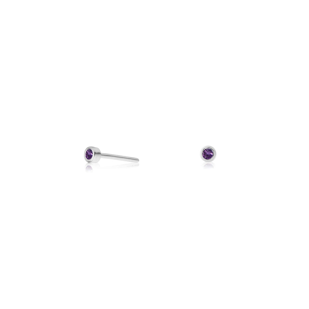 Zia Midnight Silver Studs