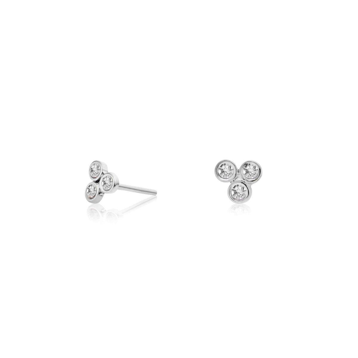 Zia Trio Shine Silver Studs