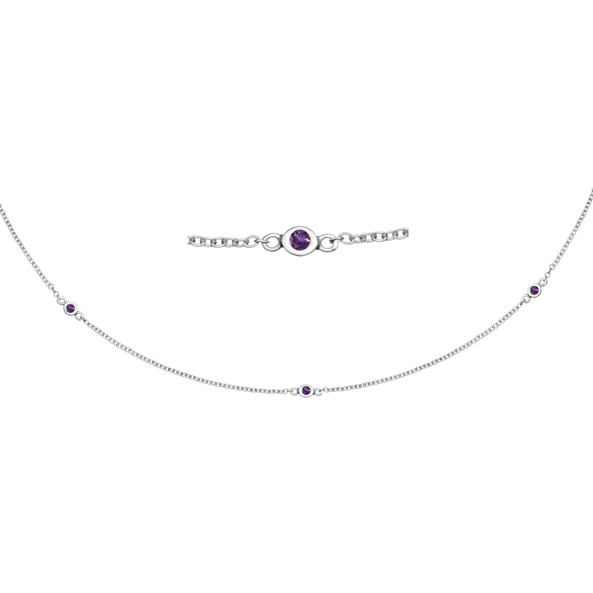 Zia Trio Midnight Silver Necklace