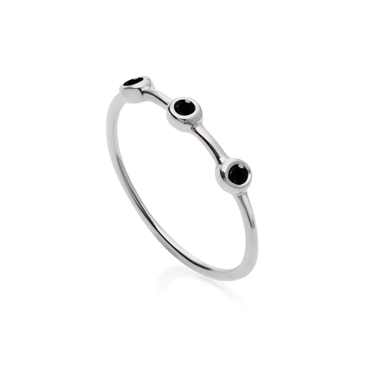 Zia Trio Midnight Silver Ring