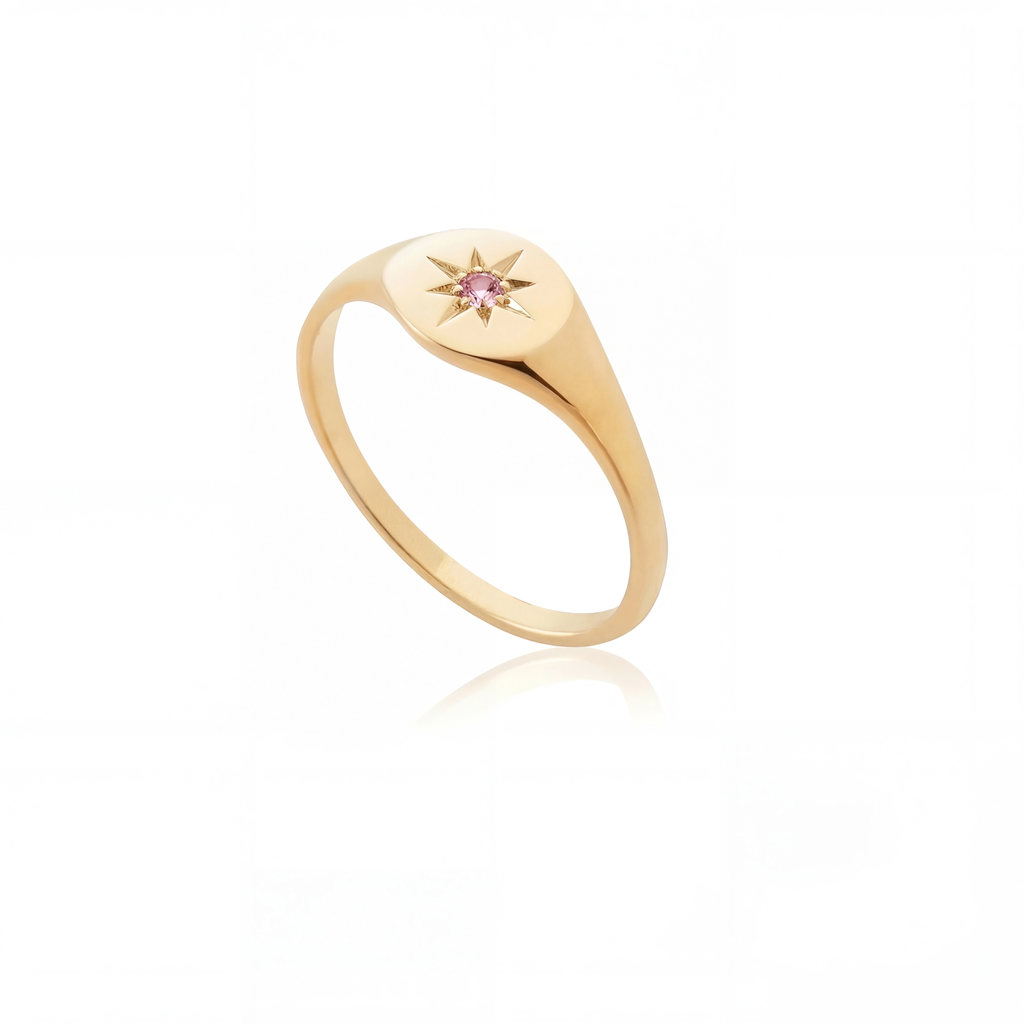 Mini Birthstone Signet Ring