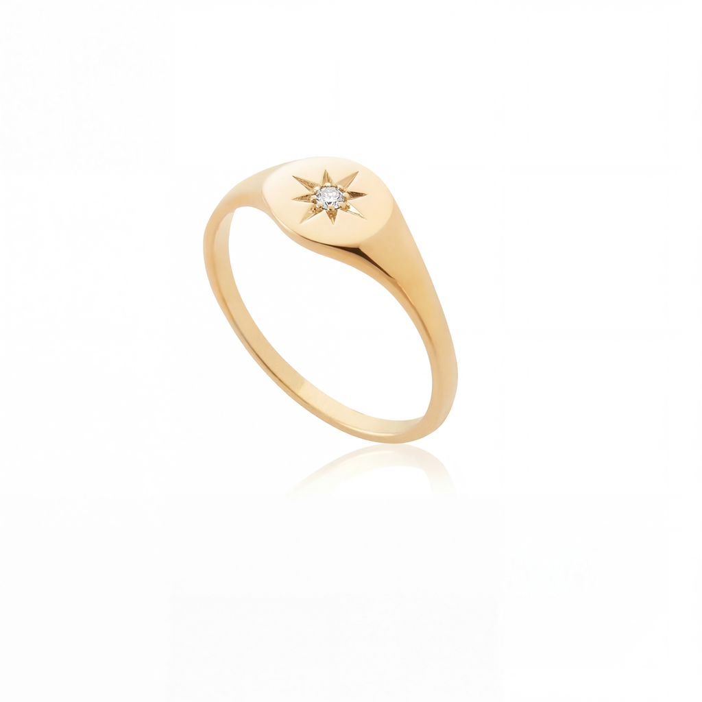 Mini Birthstone Signet Ring