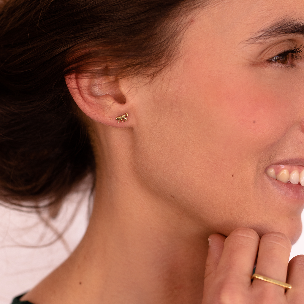 Tiny Leopard Studs